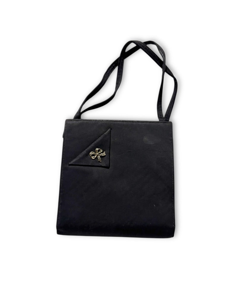 Garay Black Satin Evening Bag