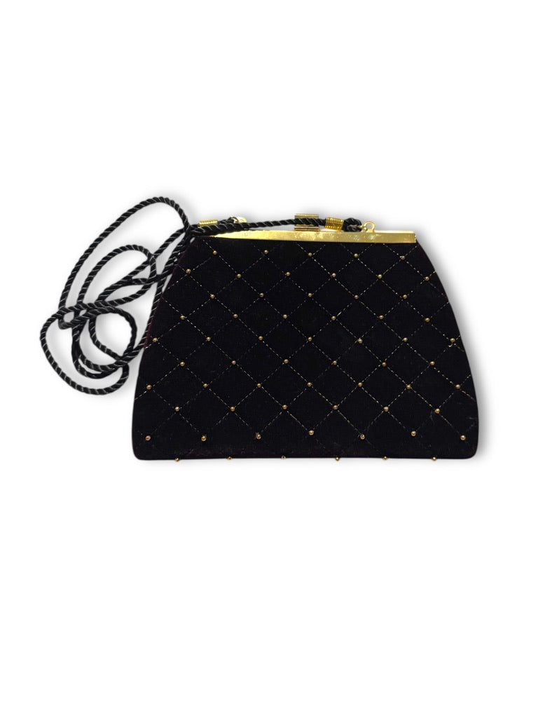 Dark Brown Velour Evening Bag
