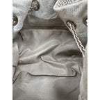 Rhinestone Crystal Bucket Pouch Mini Crossbody Evening Handbag Silver