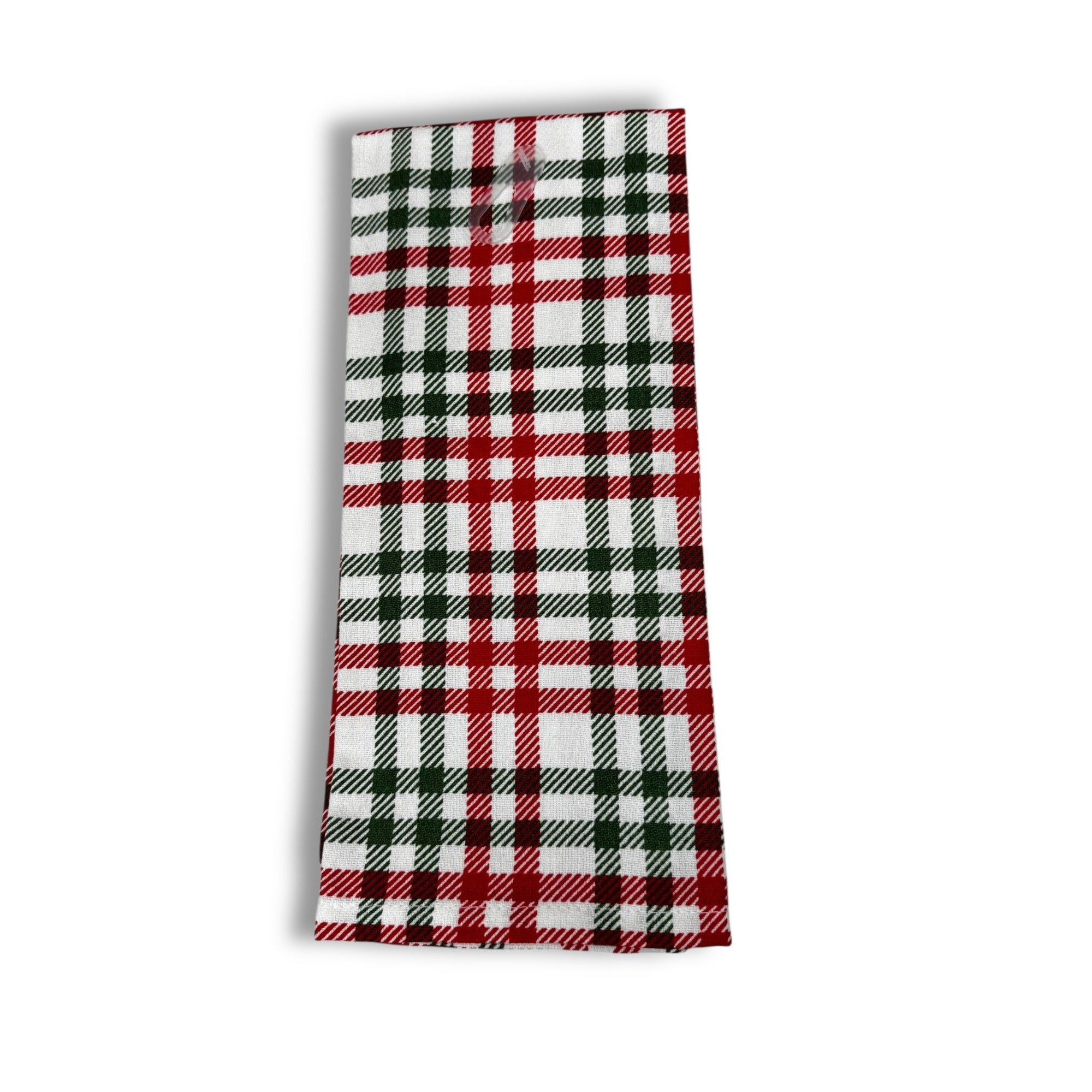 Celebrate Everyday Red White Green Plaid Holiday Christmas Kitchen Towel