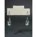 Sterling Silver Blue Topaz Peridot Dangle Earrings Modernist Y2K Vintage 925