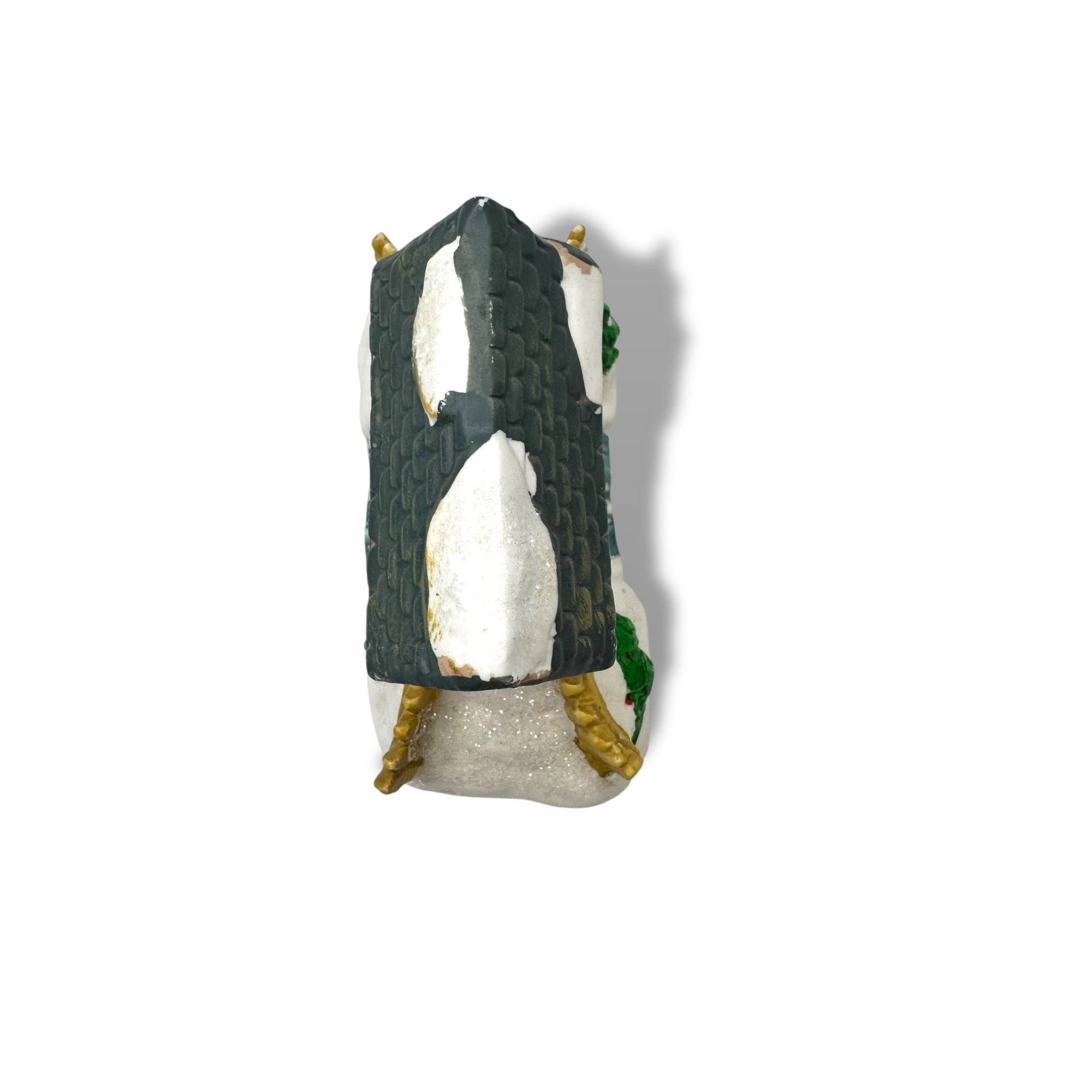 Vintage Ceramic Christmas Village Covered Bridge Winter Holiday