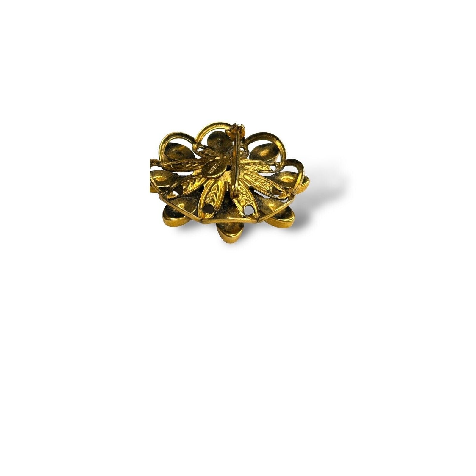 Freirich Gold Tone Flower Starburst Modernist Vintage Brooch