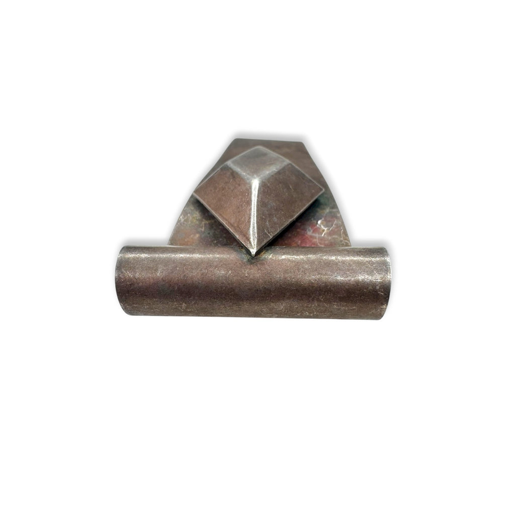 Kate Hines Geometric Modernist Sculptural Diamond Brooch Signed 29.89g