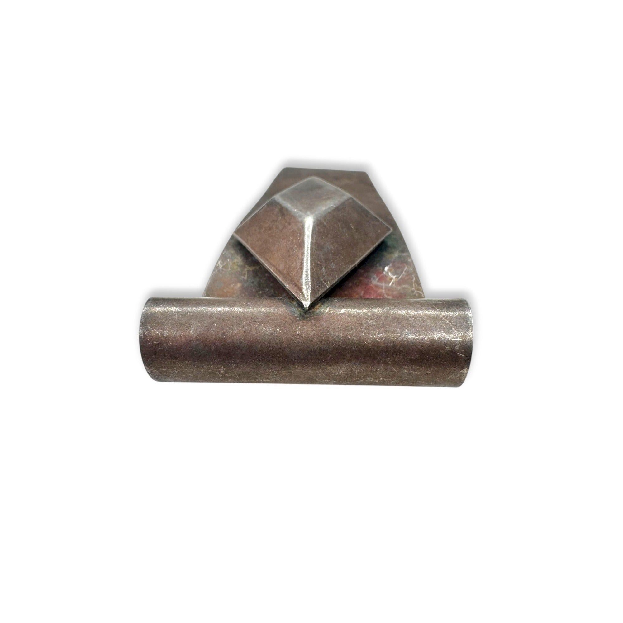 Kate Hines Geometric Modernist Sculptural Diamond Brooch Signed 29.89g