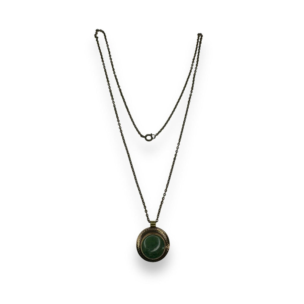 Kalevala Koru Green Granite Bronze 1960's Finland 24" Necklace Vintage