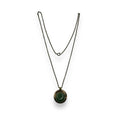 Kalevala Koru Green Granite Bronze 1960's Finland 24" Necklace Vintage