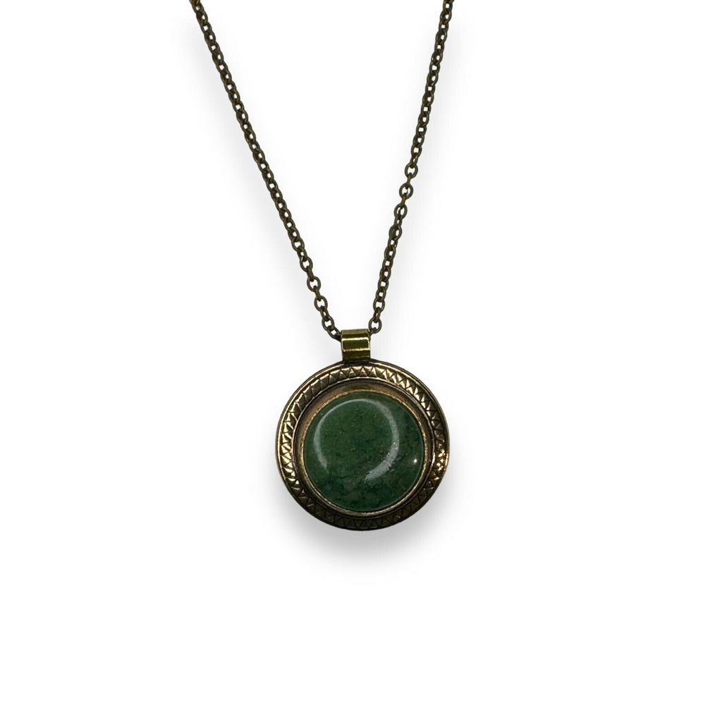 Kalevala Koru Green Granite Bronze 1960's Finland 24" Necklace Vintage