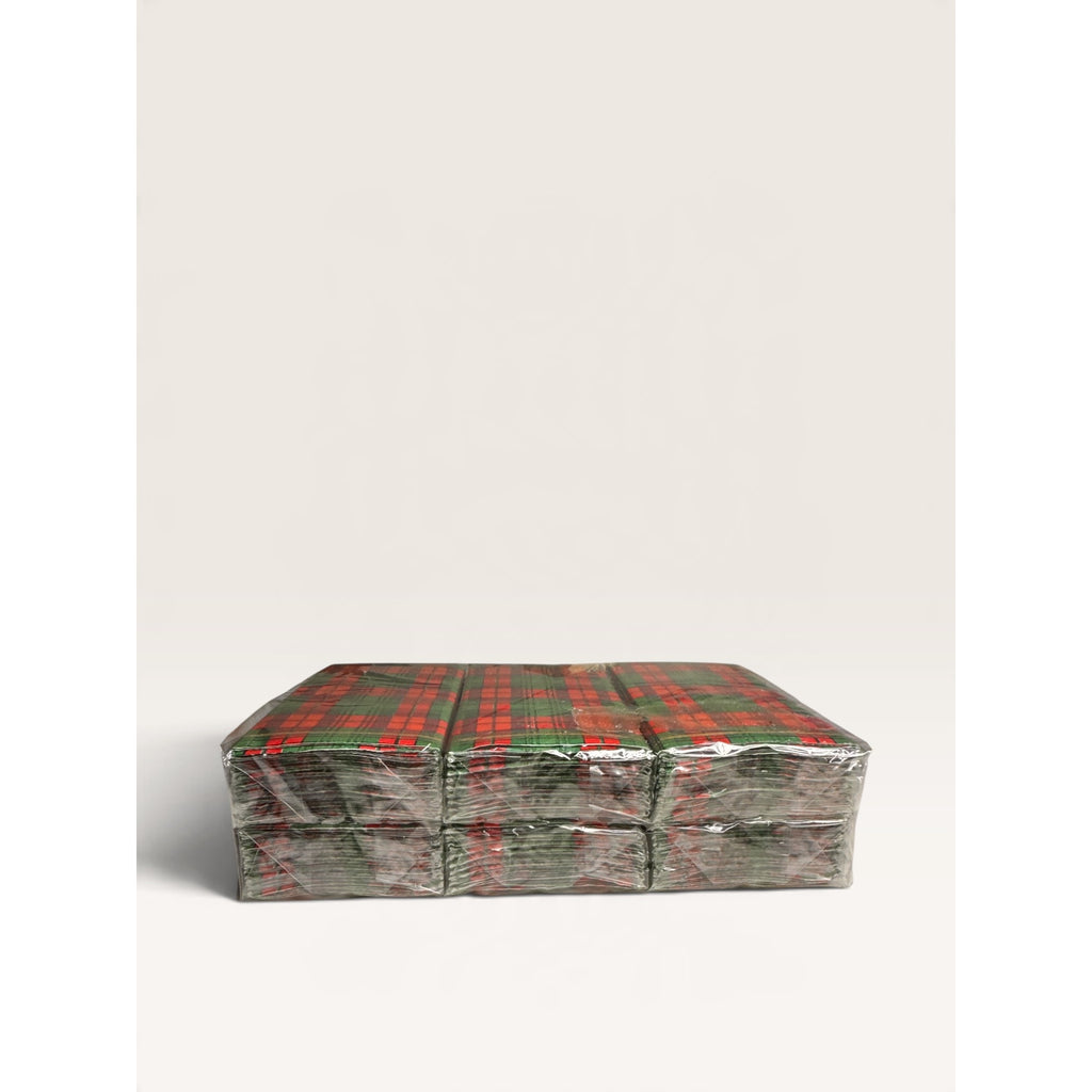 Nantucket Home Red Green Tartan Plaid Paper Tissues 6 Pack Set Vintage 90s