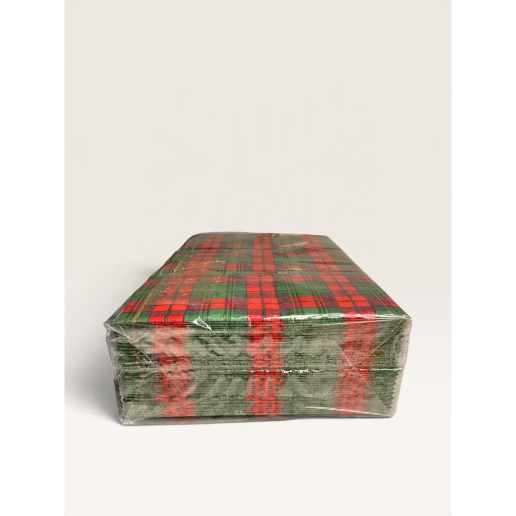 Nantucket Home Red Green Tartan Plaid Paper Tissues 6 Pack Set Vintage 90s