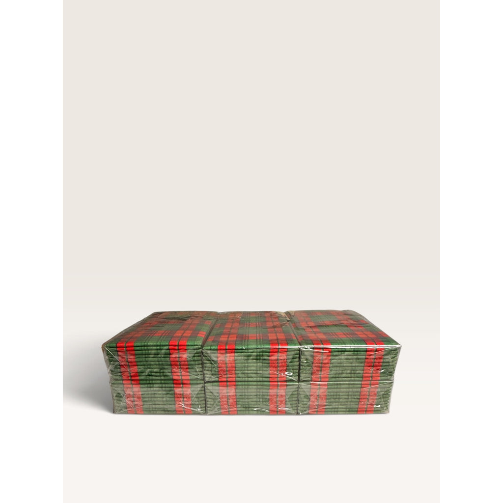 Nantucket Home Red Green Tartan Plaid Paper Tissues 6 Pack Set Vintage 90s