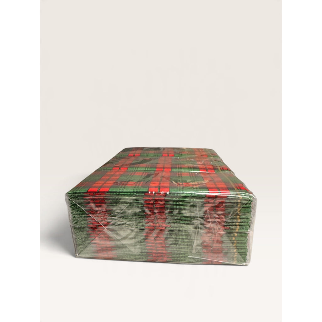 Nantucket Home Red Green Tartan Plaid Paper Tissues 6 Pack Set Vintage 90s
