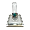 Blue Fire Opal Sterling Silver Ring Oval Bezel Leaf Design Size 7