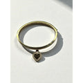 Michael Kors Heart Charm Crystal Accent Gold Tone Steel Bangle Bracelet