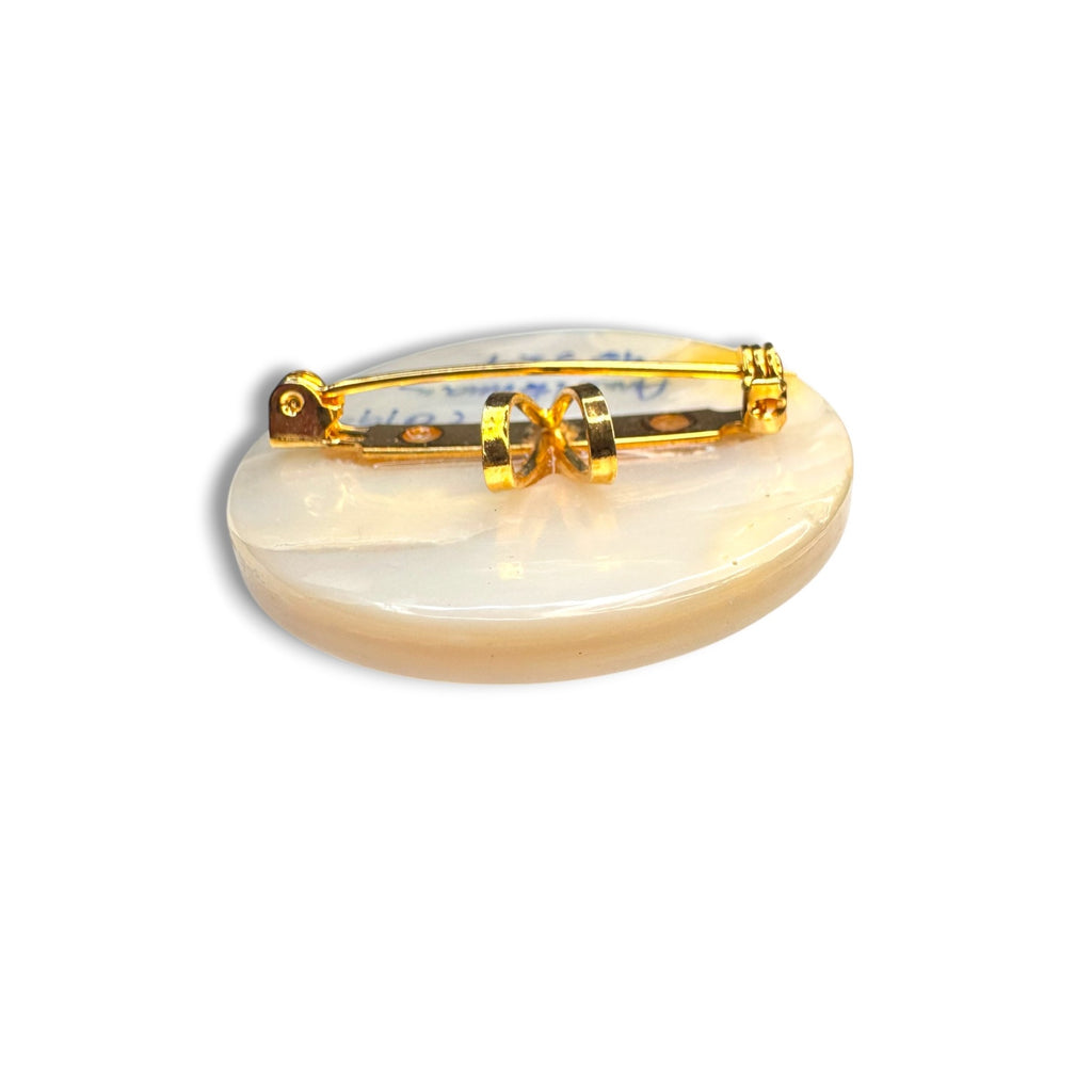 Anne Helman MOP Pearl Tourmaline Brooch Pendant Vintage Y2K
