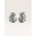 1966 Sarah Coventry Granada Grey Faux Pearl Leaf Clip On Earrings 1.54" Vintage