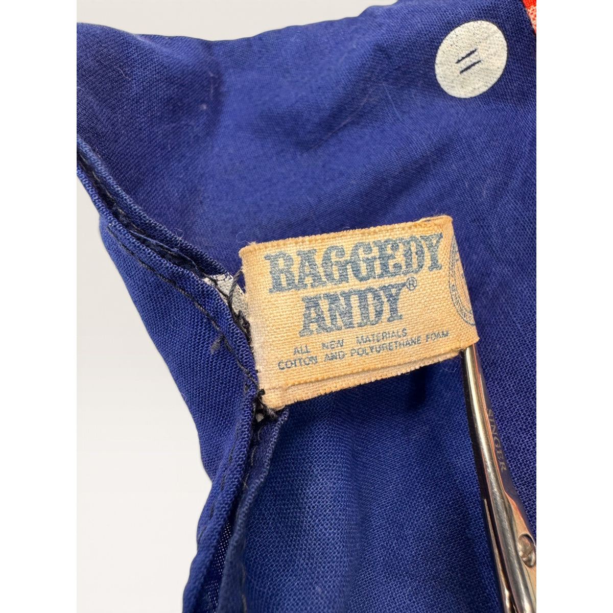 Vintage Raggedy Andy Hand Puppet Knickerbocker Bobbs Merrill Cloth Toy 1970s 10"