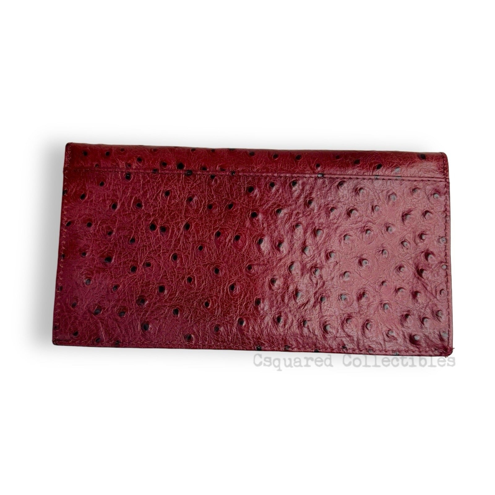 Echt 2 Prym Brick Red Ostrich Leather Clutch Bag Vintage