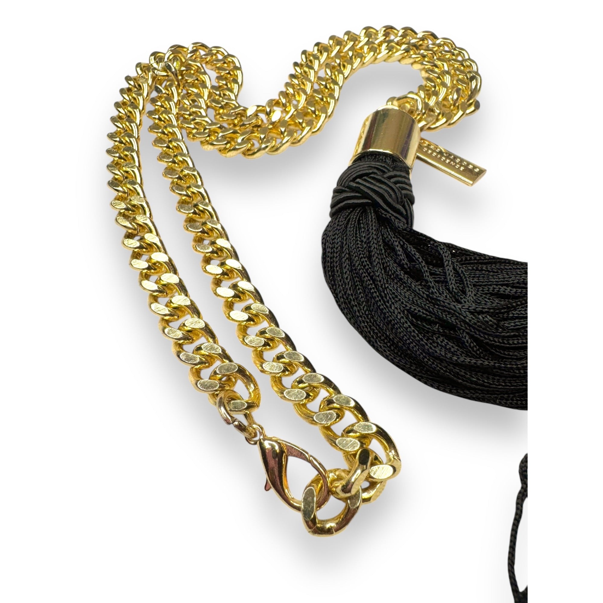 Marc Jacobs Decadence Gold-Tone Chain Necklace Black Tassel Pendant