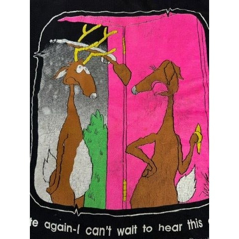 Off The Leash Deer Hunting 90s Mens XL Single Stitch Short Sleeve Tee Shirt