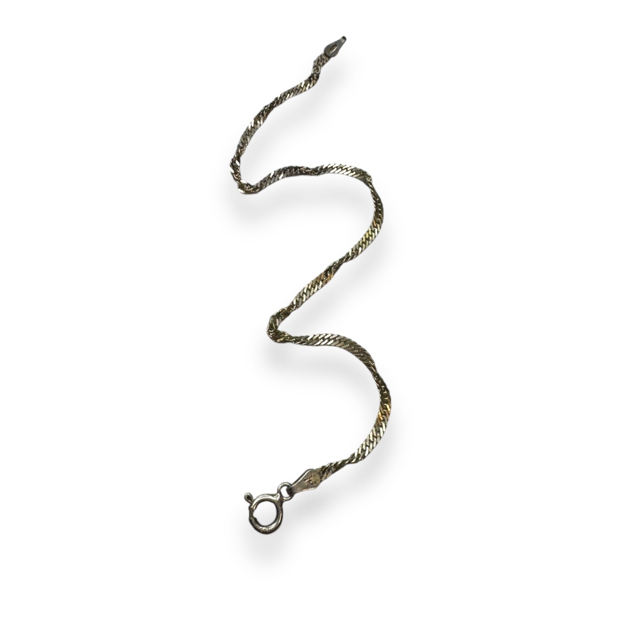 Sterling Silver 7" Italian Twist Chain Bracelet
