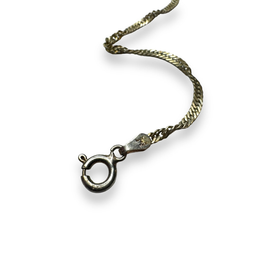 Sterling Silver 7" Italian Twist Chain Bracelet