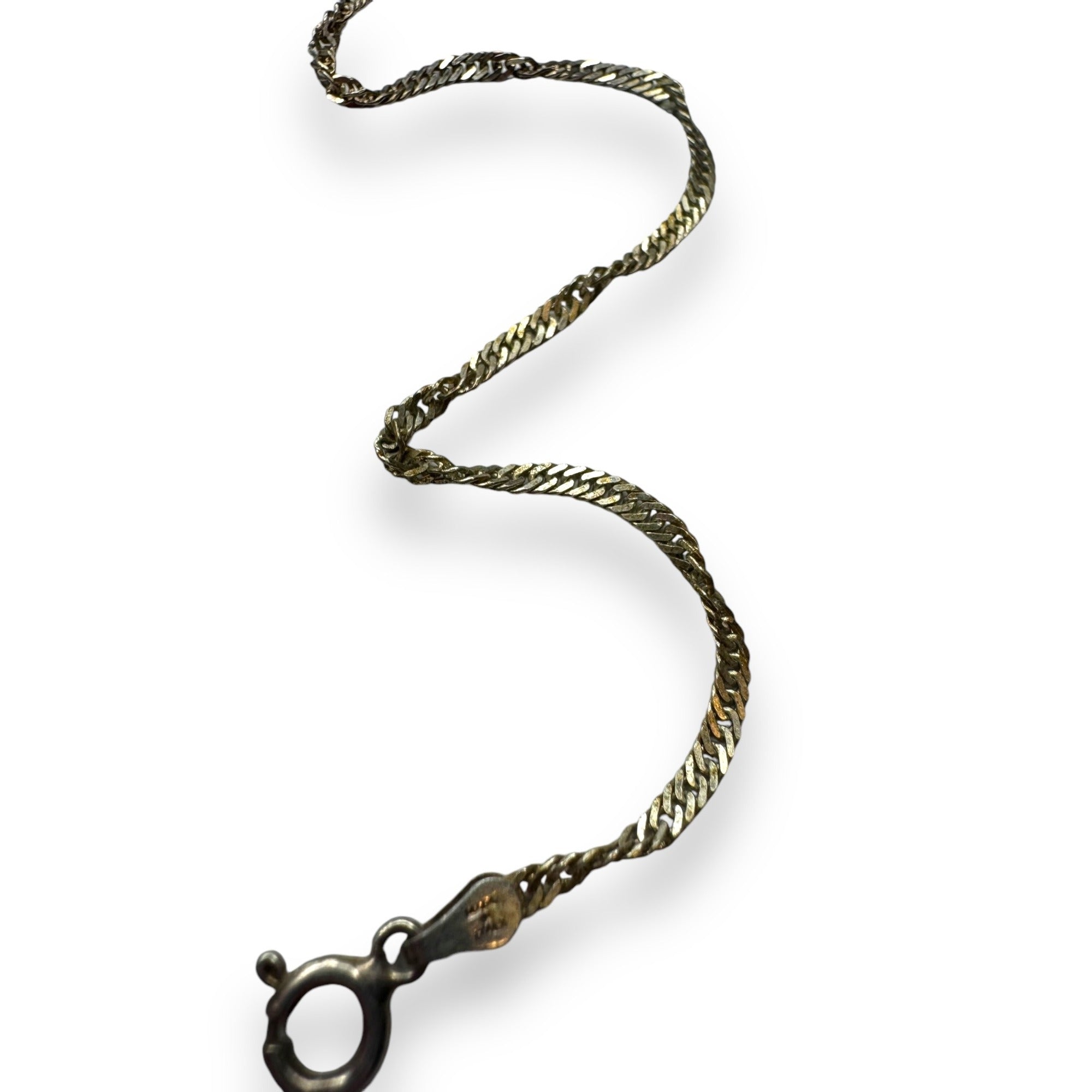Sterling Silver 7" Italian Twist Chain Bracelet