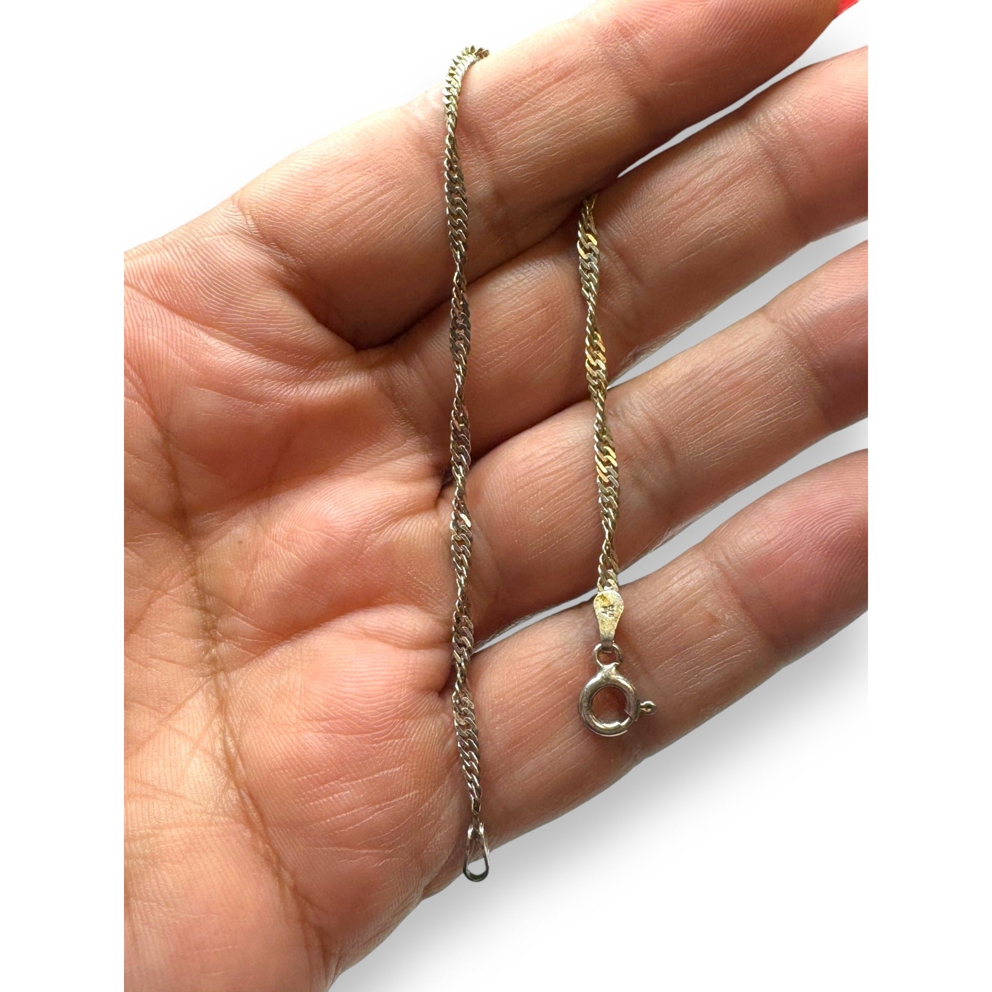 Sterling Silver 7" Italian Twist Chain Bracelet