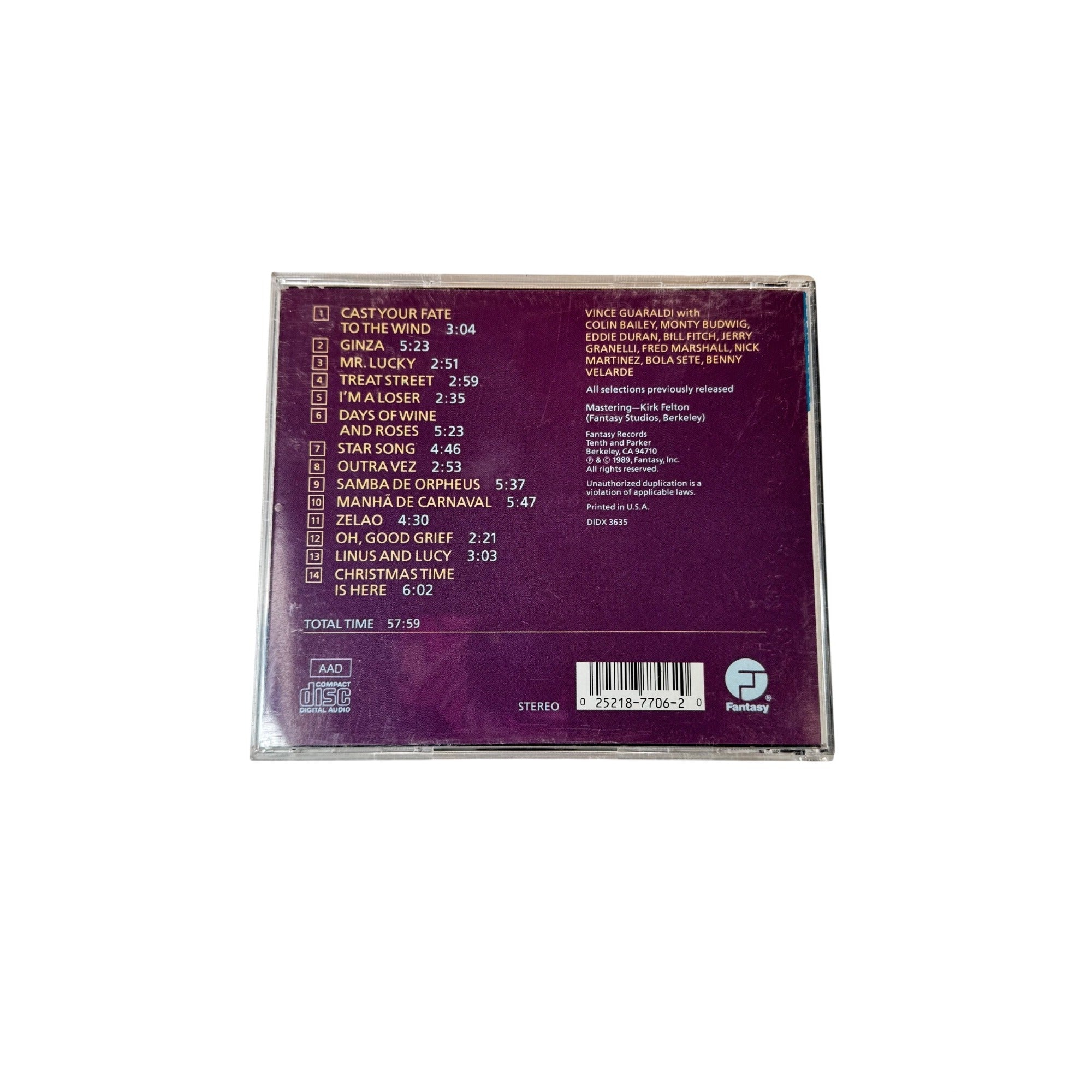 Vince Guaraldi Greatest Hits CD 1998 Reissue Jazz & Soundtrack Album Vintage