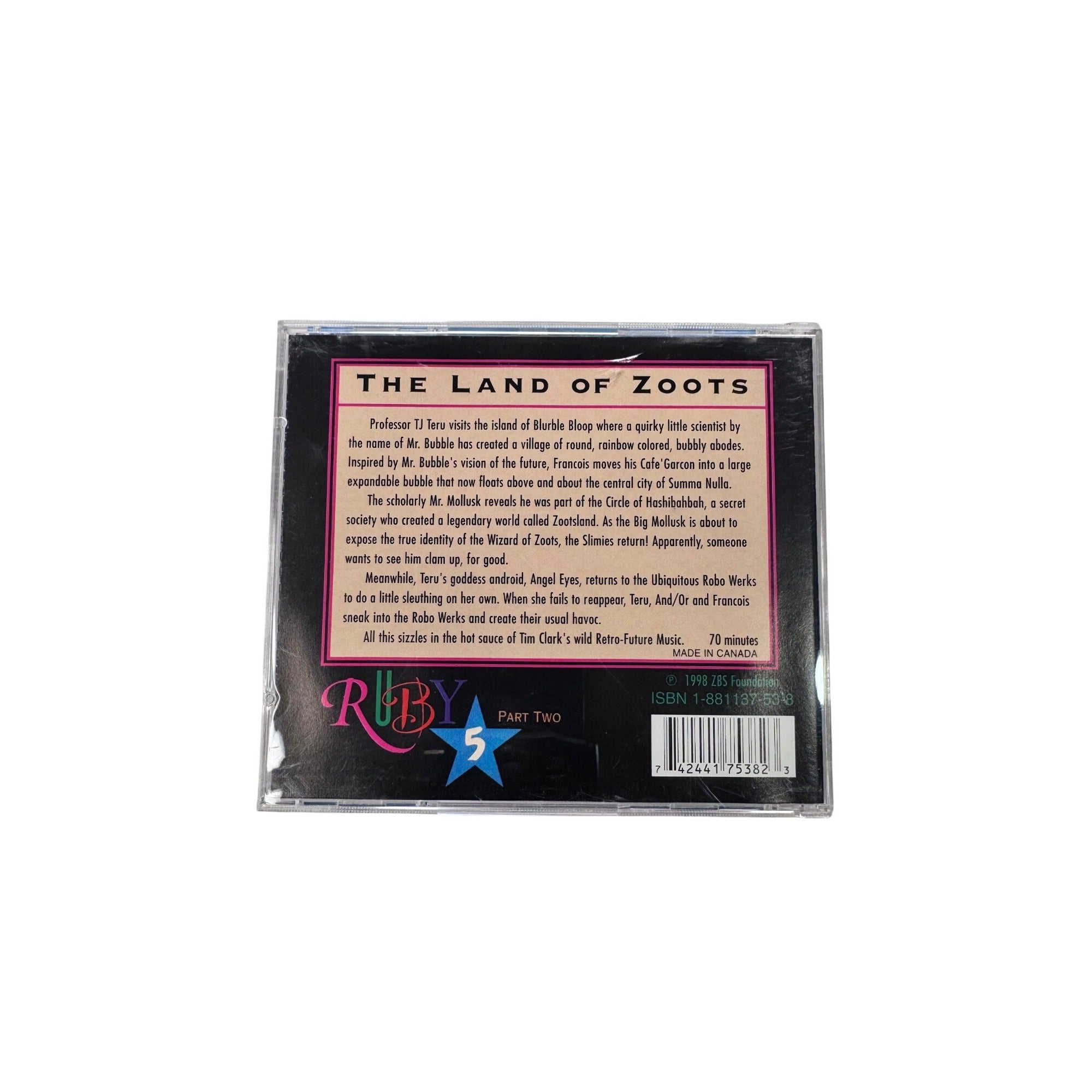 Ruby 5 Part Two The Land Of Zoots Audio CD 1998 ZBS Foundation Sci-Fi Adventure