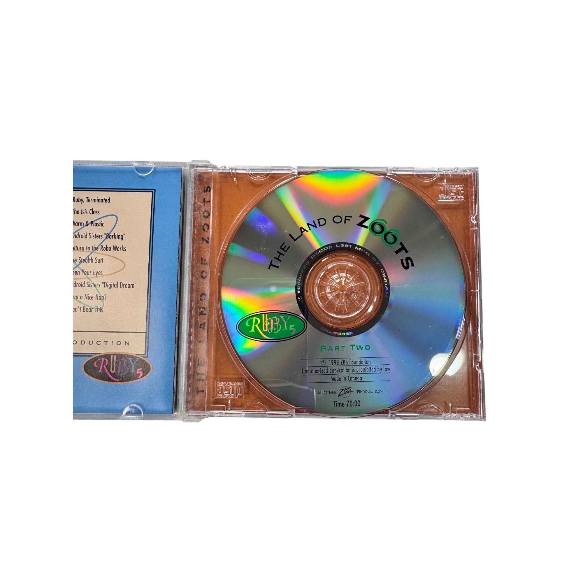 Ruby 5 Part Two The Land Of Zoots Audio CD 1998 ZBS Foundation Sci-Fi Adventure