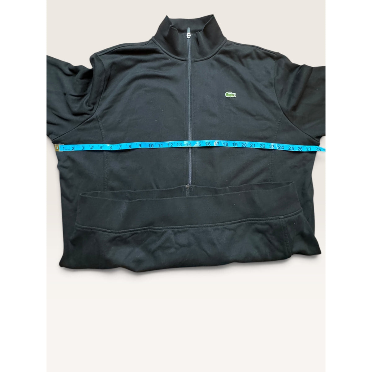 Lacoste Sport Mens 1XL Full Zip Track Jacket Black Cotton Blend Fleece Modern