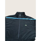 Lacoste Sport Mens 1XL Full Zip Track Jacket Black Cotton Blend Fleece Modern