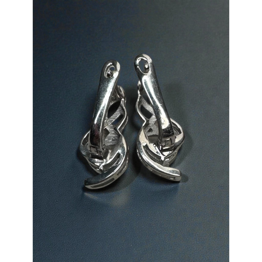 Sterling Silver Moonstone Celtic Knot Earrings Vintage Y2K 925