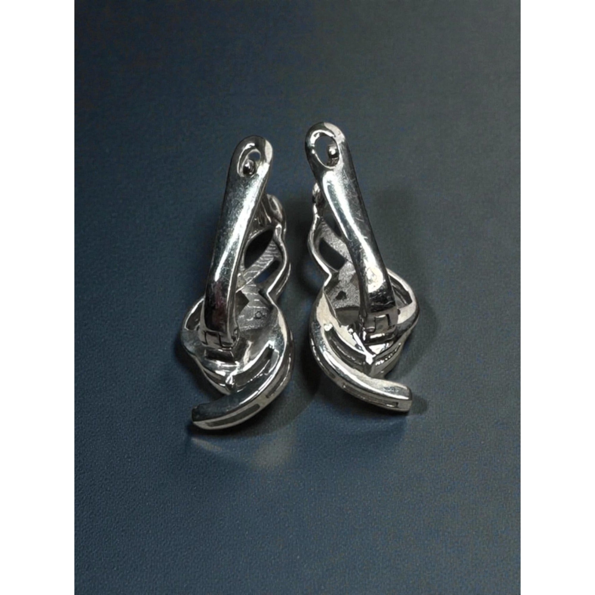 Sterling Silver Moonstone Celtic Knot Earrings Vintage Y2K 925