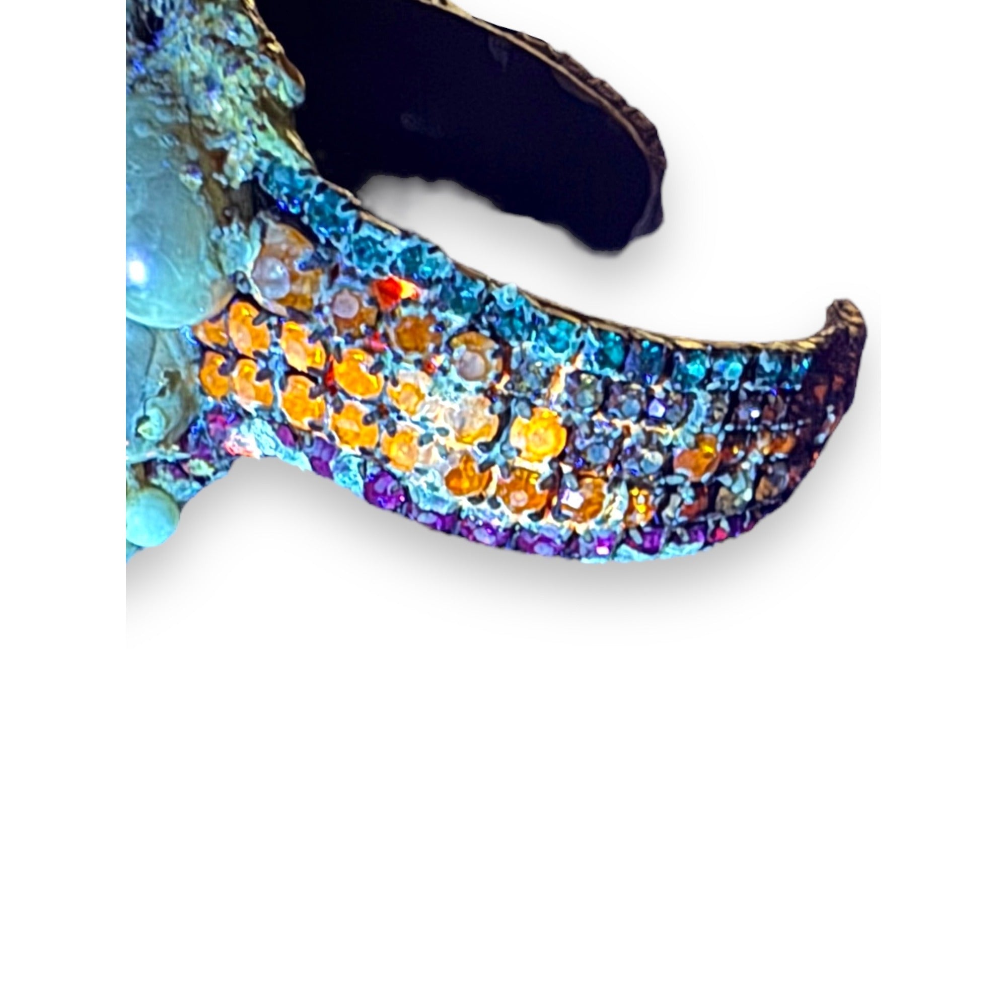 Wendy Gell Wristie Creepy Haunted Doll Face Crystal Cuff Bracelet Vintage