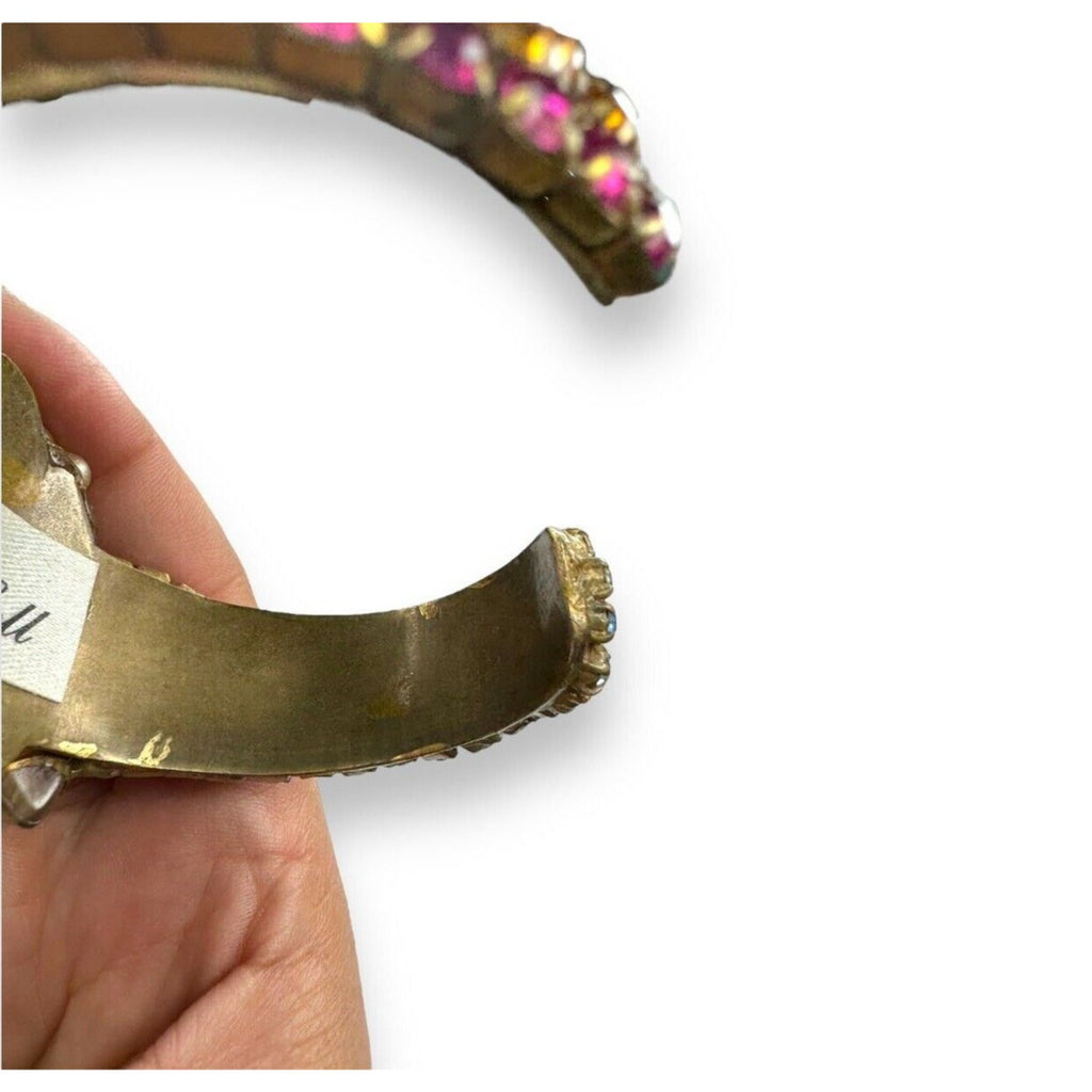 Wendy Gell Wristie Creepy Haunted Doll Face Crystal Cuff Bracelet Vintage