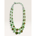 1950s W Germany Green Faceted Lucite Bead Double Strand Choker Necklace 18.25"
