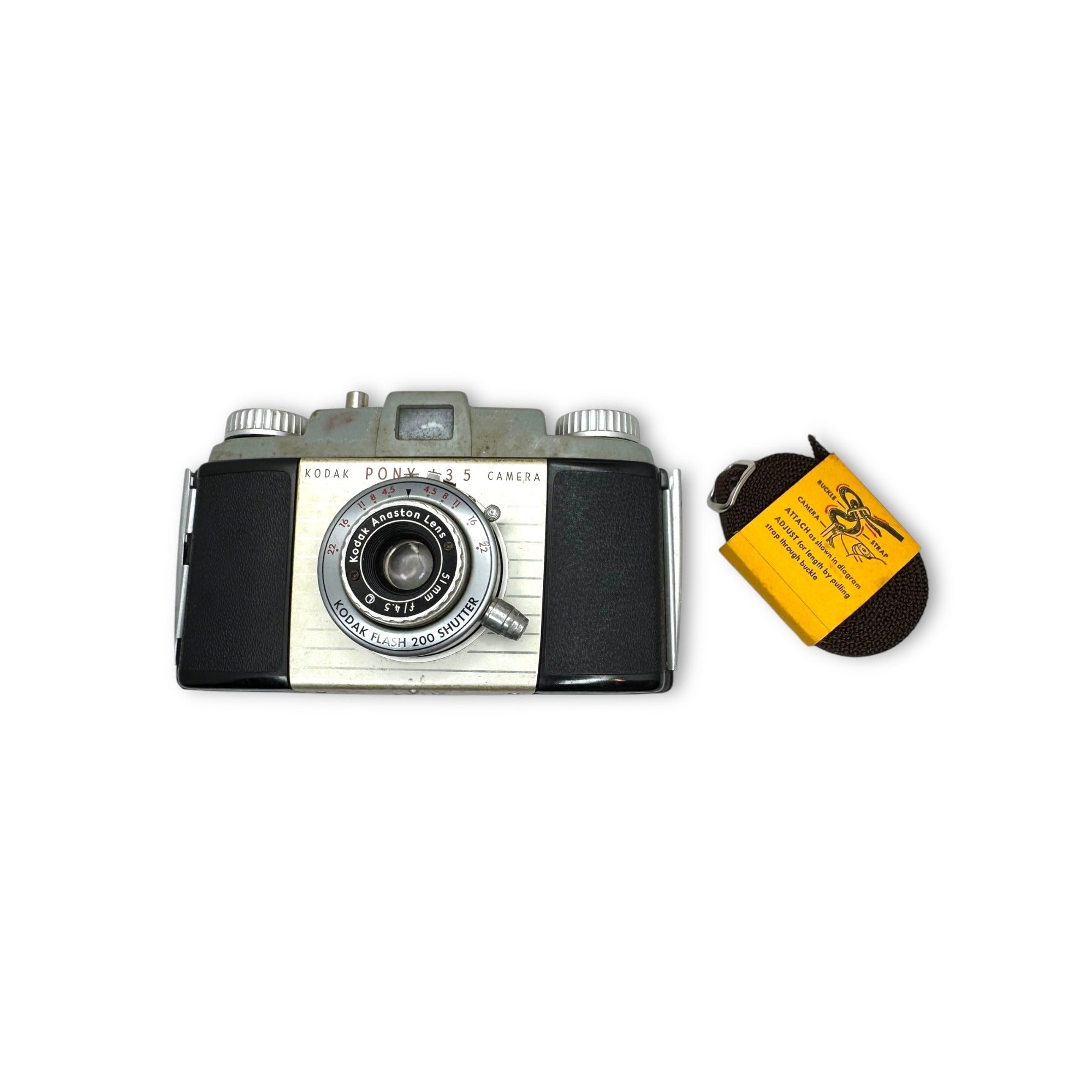 Kodak Pony 135 Camera Model C Anaston Lens 44mm F/3.5 200 Shutter Original Box