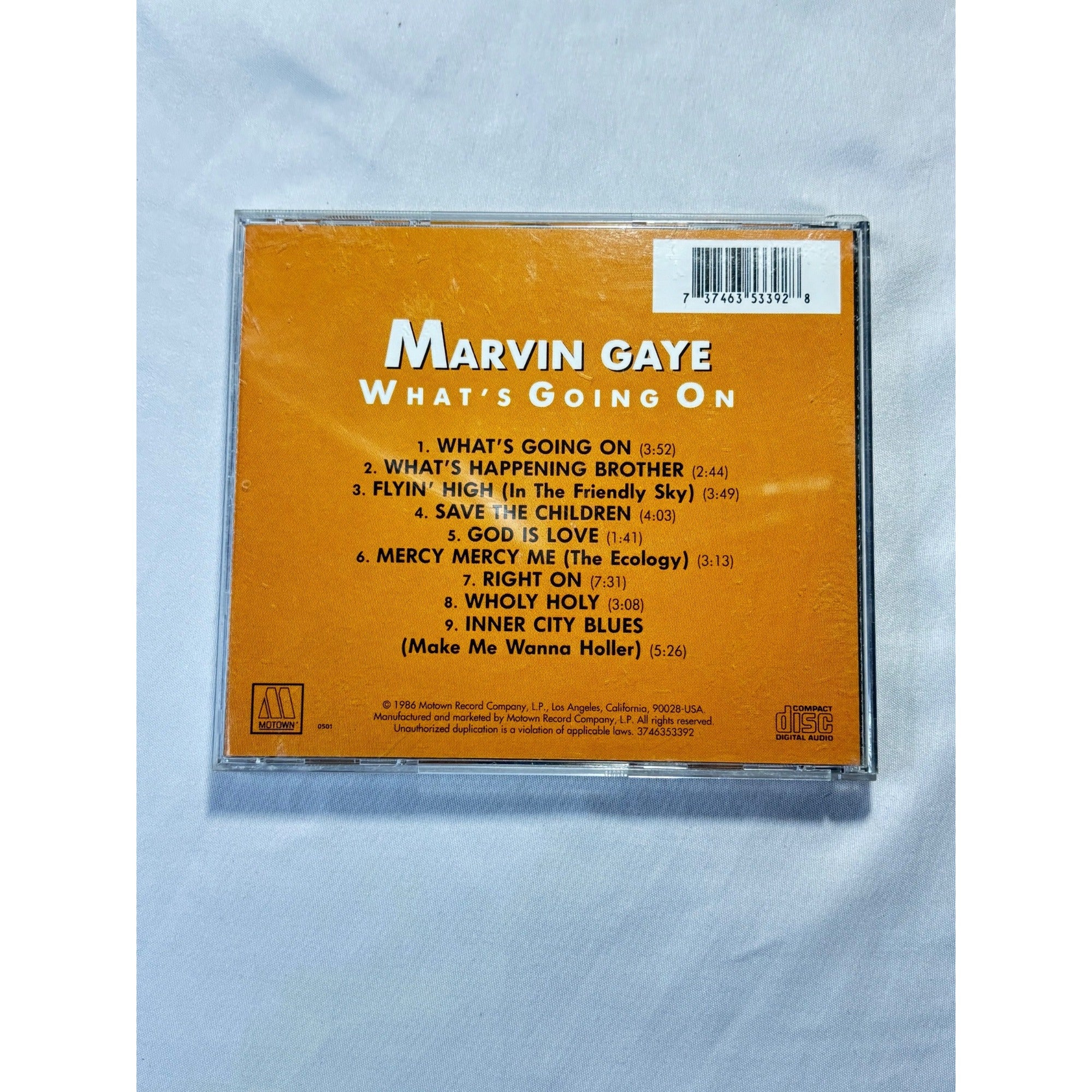 Marvin Gaye Whats Going On 1986 CD A Motown Classic Compact Disc Motown Soul