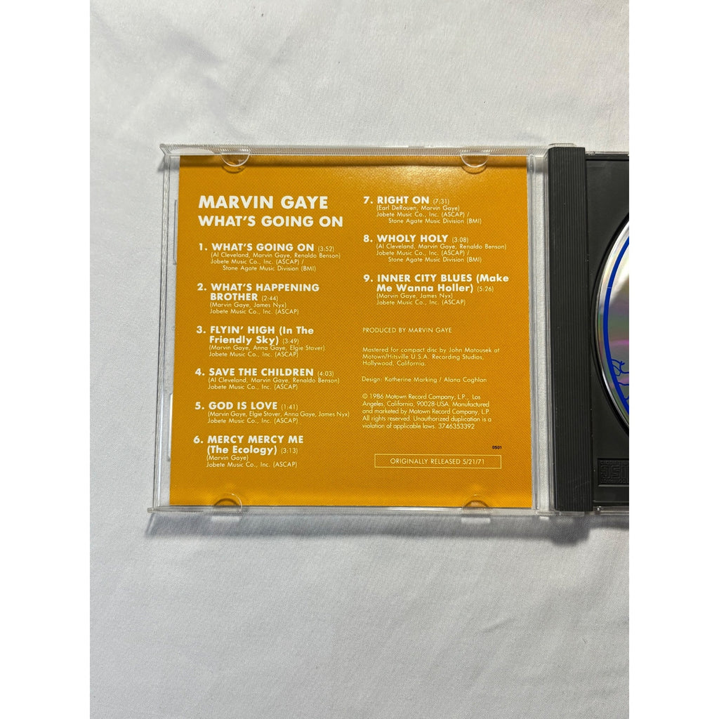 Marvin Gaye Whats Going On 1986 CD A Motown Classic Compact Disc Motown Soul