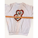 NutCracker Ladies S Sweatshirt White Cardinals Plaid Hearts Graphic 90s Vintage