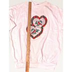 NutCracker Ladies S Sweatshirt White Cardinals Plaid Hearts Graphic 90s Vintage