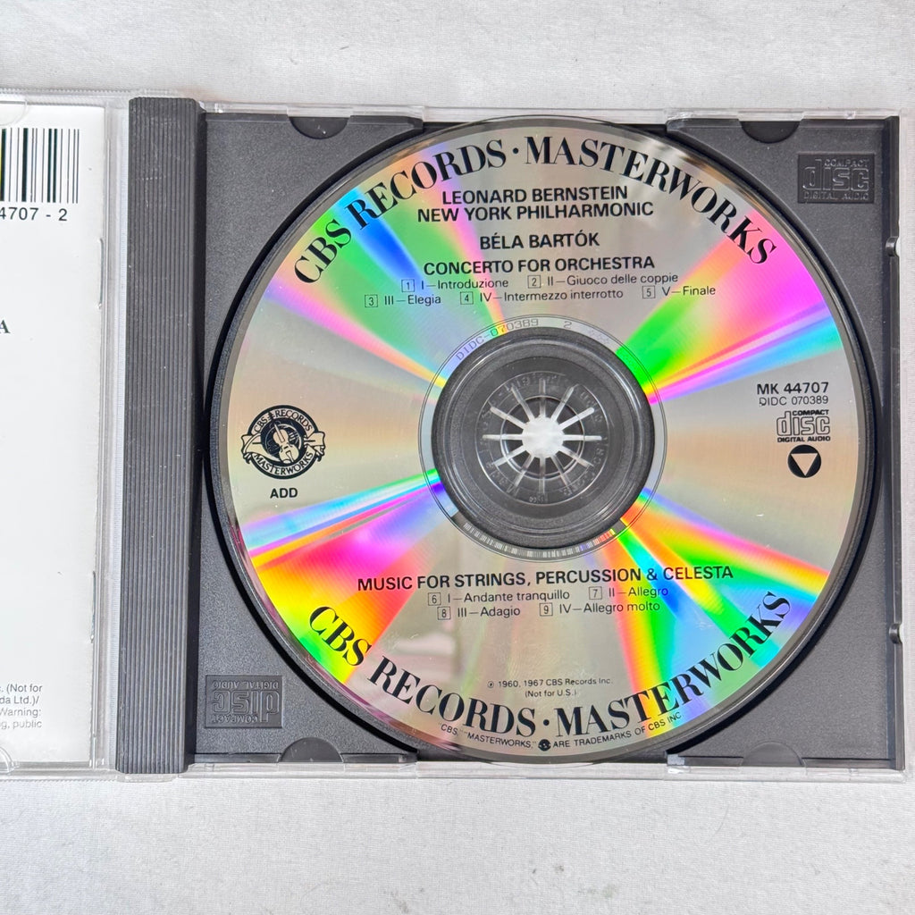 Leonard Bernstein Béla Bartók Concerto CD CBS Masterworks New York Philharmonic