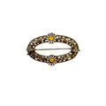 Oval Brooch Gold Tone Enamel Daisy Filigree Floral 1960s Vintage Unsigned