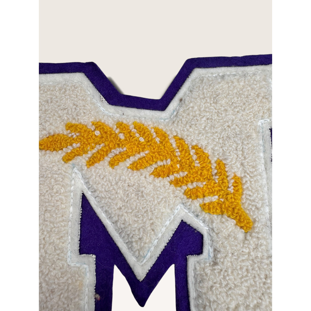Vintage Varsity Letter M Patch Chenille High School Marching Band Lot Purple