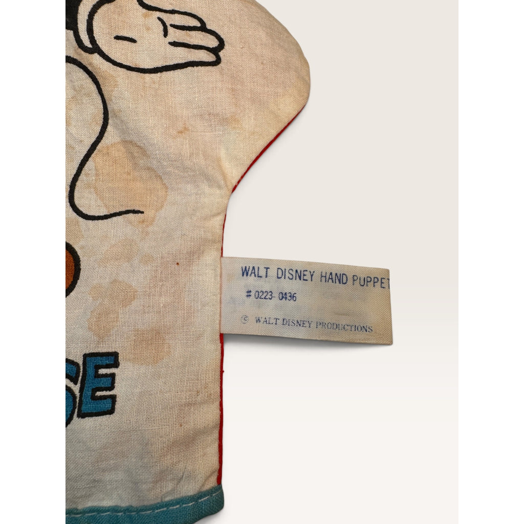 Vintage Mickey Mouse Hand Puppet Vinyl Head Fabric Disney Distributing Toy 10"