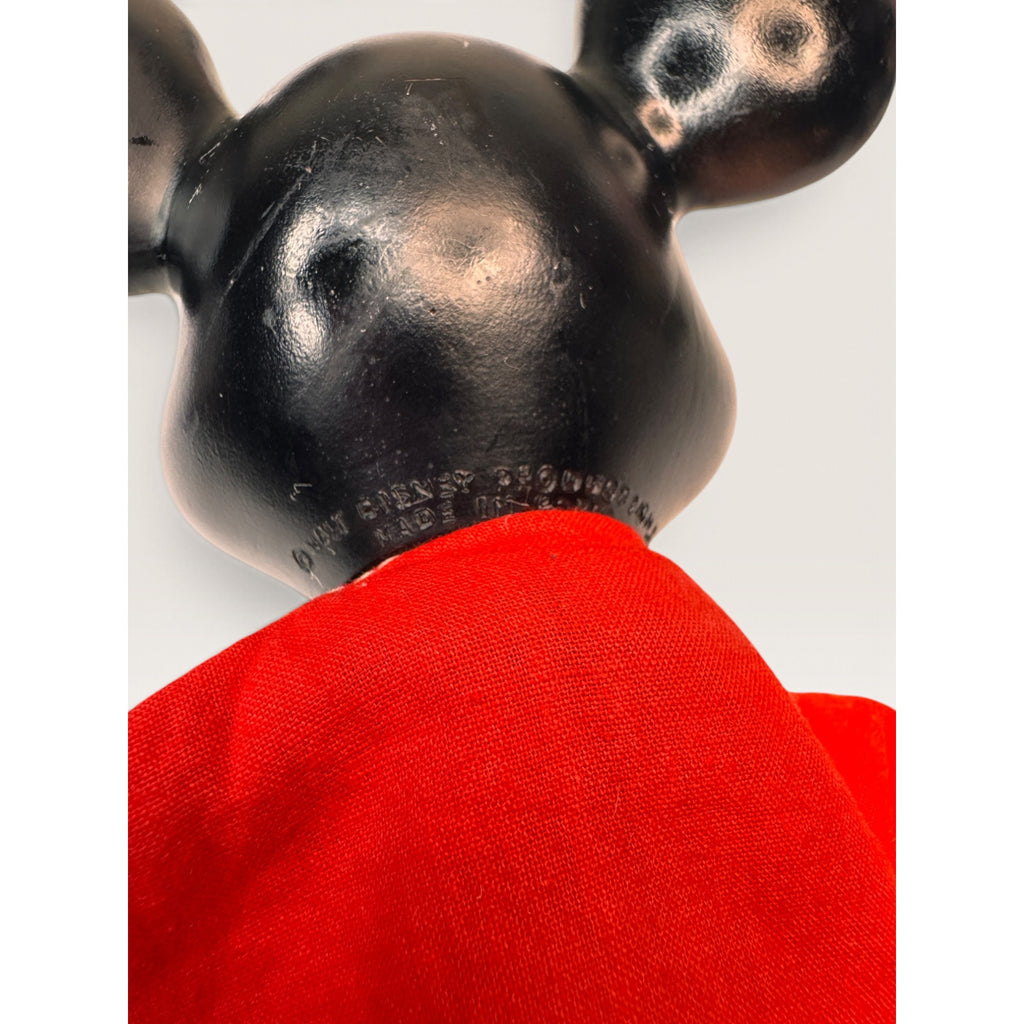 Vintage Mickey Mouse Hand Puppet Vinyl Head Fabric Disney Distributing Toy 10"