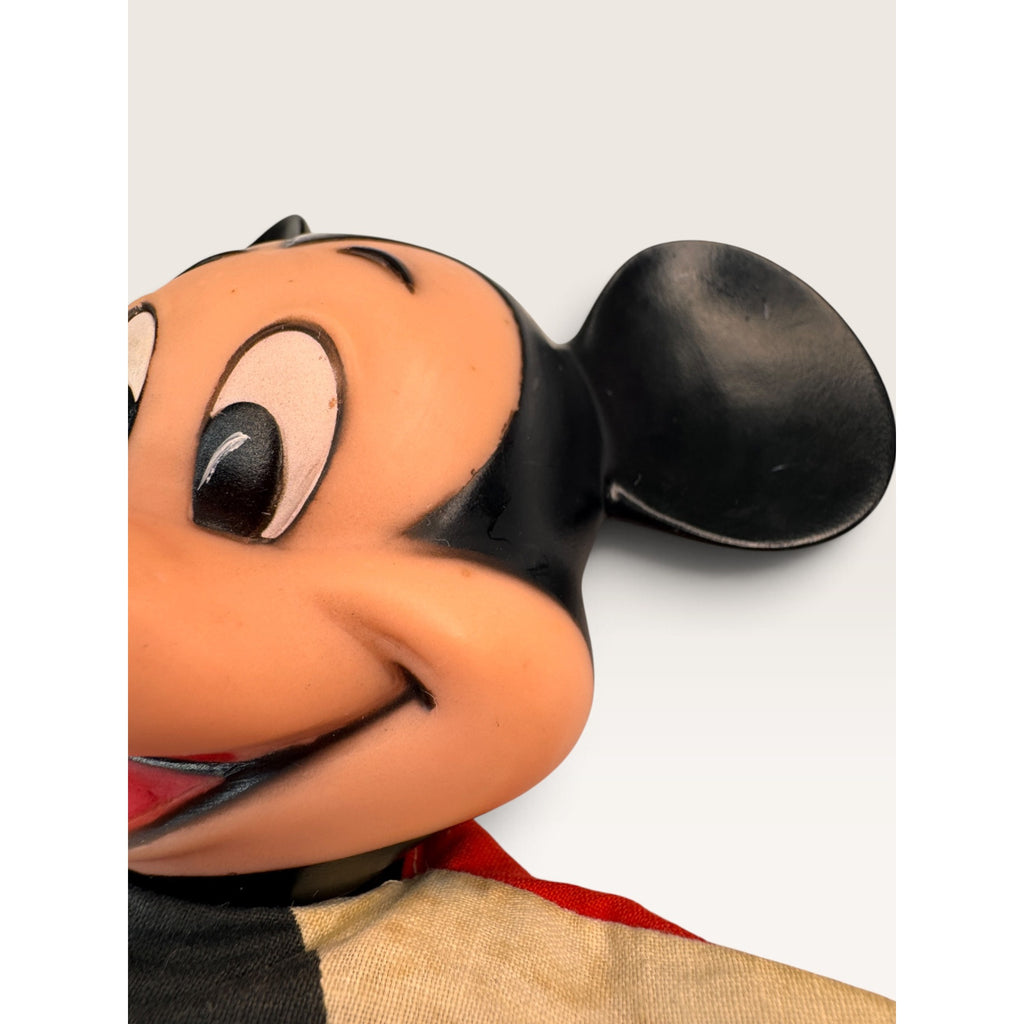 Vintage Mickey Mouse Hand Puppet Vinyl Head Fabric Disney Distributing Toy 10"