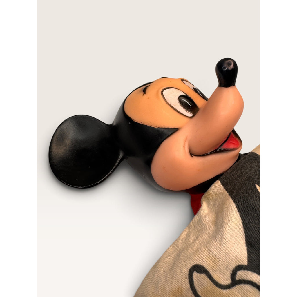 Vintage Mickey Mouse Hand Puppet Vinyl Head Fabric Disney Distributing Toy 10"